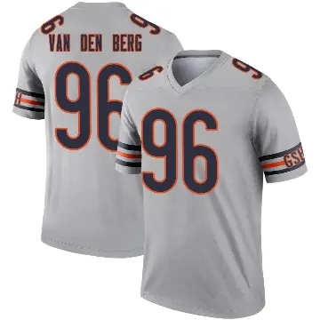 ＃96 Youth Jordan van den Berg Legend Chicago Bears Inverted Silver Jersey