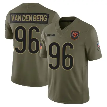 ＃96 Youth Jordan van den Berg Olive Limited Chicago Bears 2025 Salute to Service Jersey