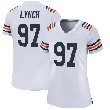 ＃97 Women's James Lynch White Game Chicago Bears Alternate Classic Jersey