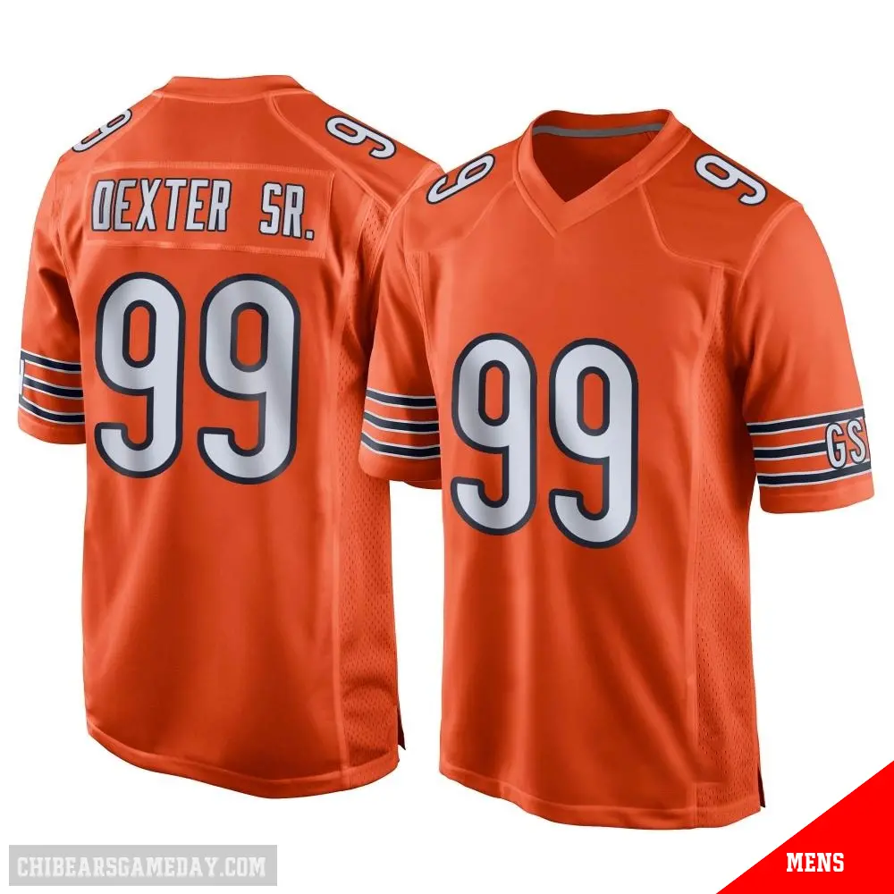 ＃99 Men's Gervon Dexter Sr. Orange Game Chicago Bears Alternate Jersey