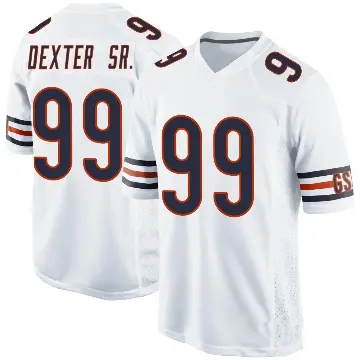 ＃99 Men's Gervon Dexter Sr. White Game Chicago Bears Jersey