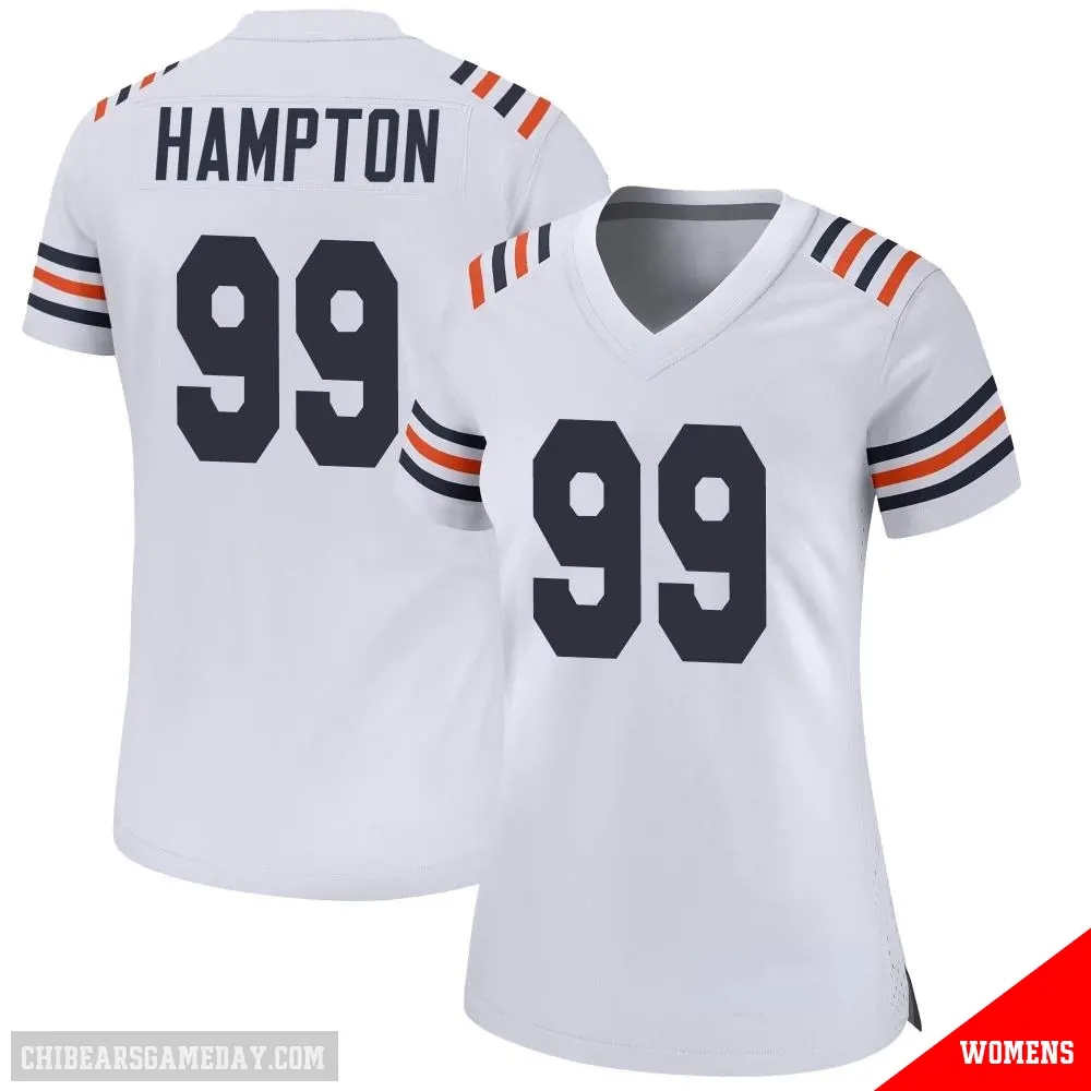 ＃99 Women's Dan Hampton White Game Chicago Bears Alternate Classic Jersey